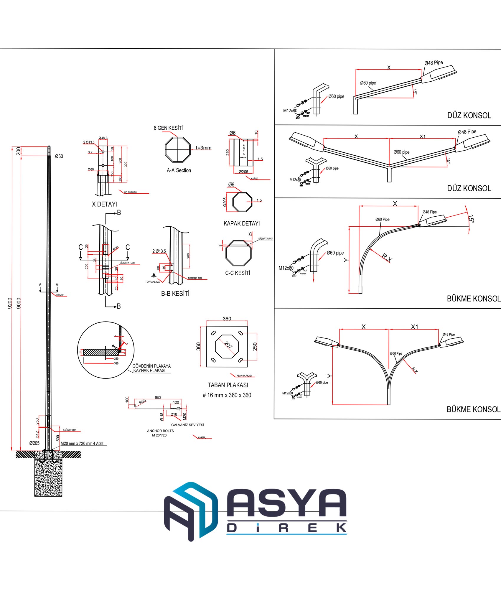 Sokak Aydınlatma Direği AD-90