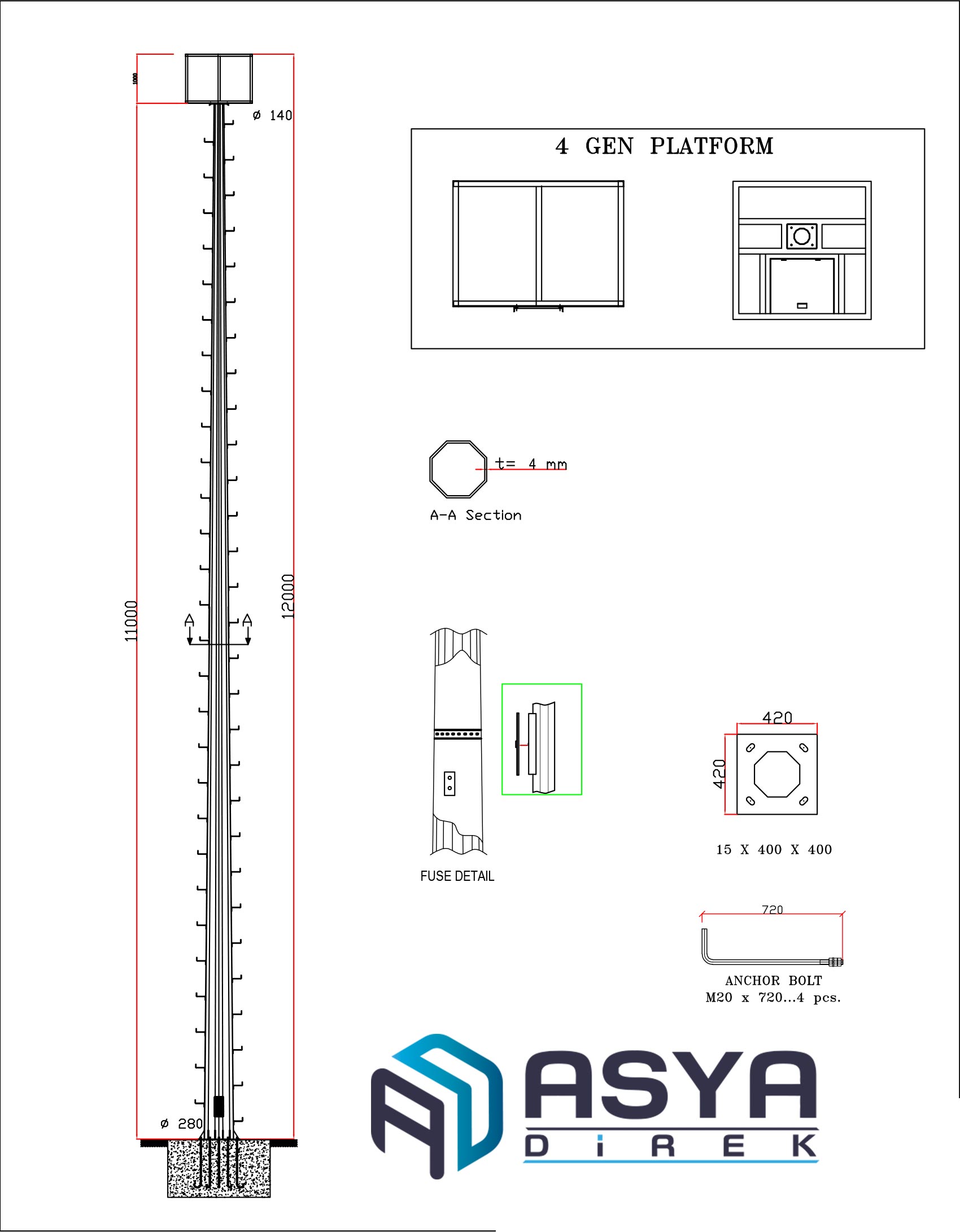 14 Metre Projektör Direği 