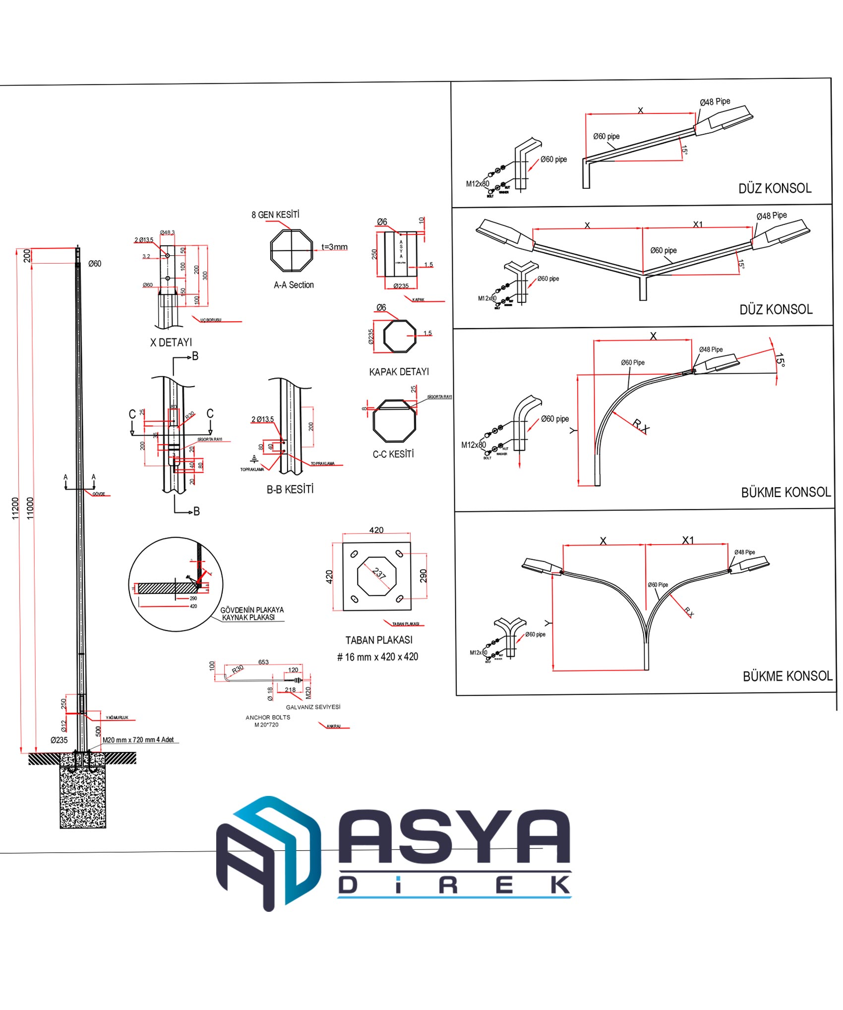 Sokak Aydınlatma Direği AD-110