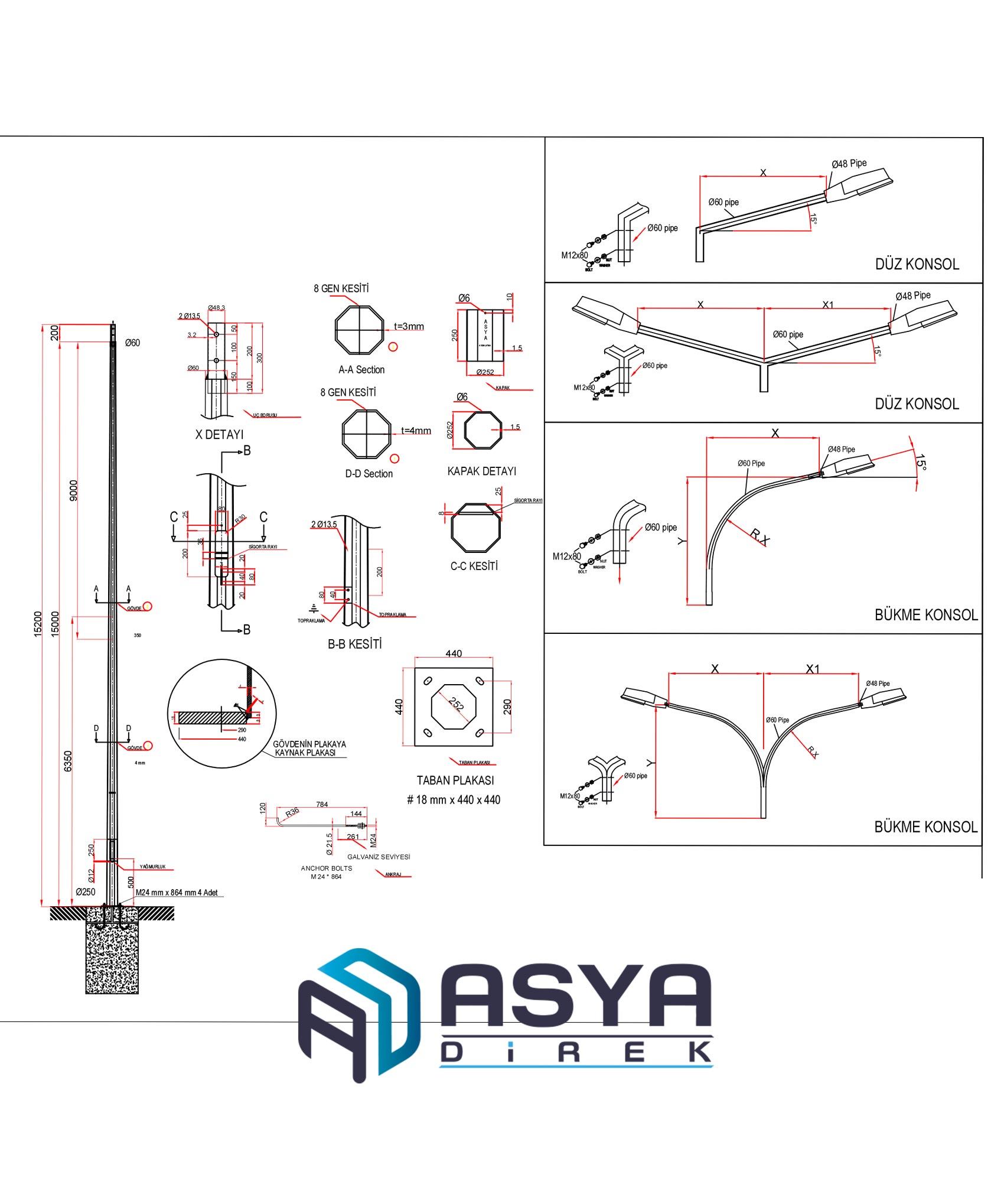 Sokak Aydınlatma Direği AD-150