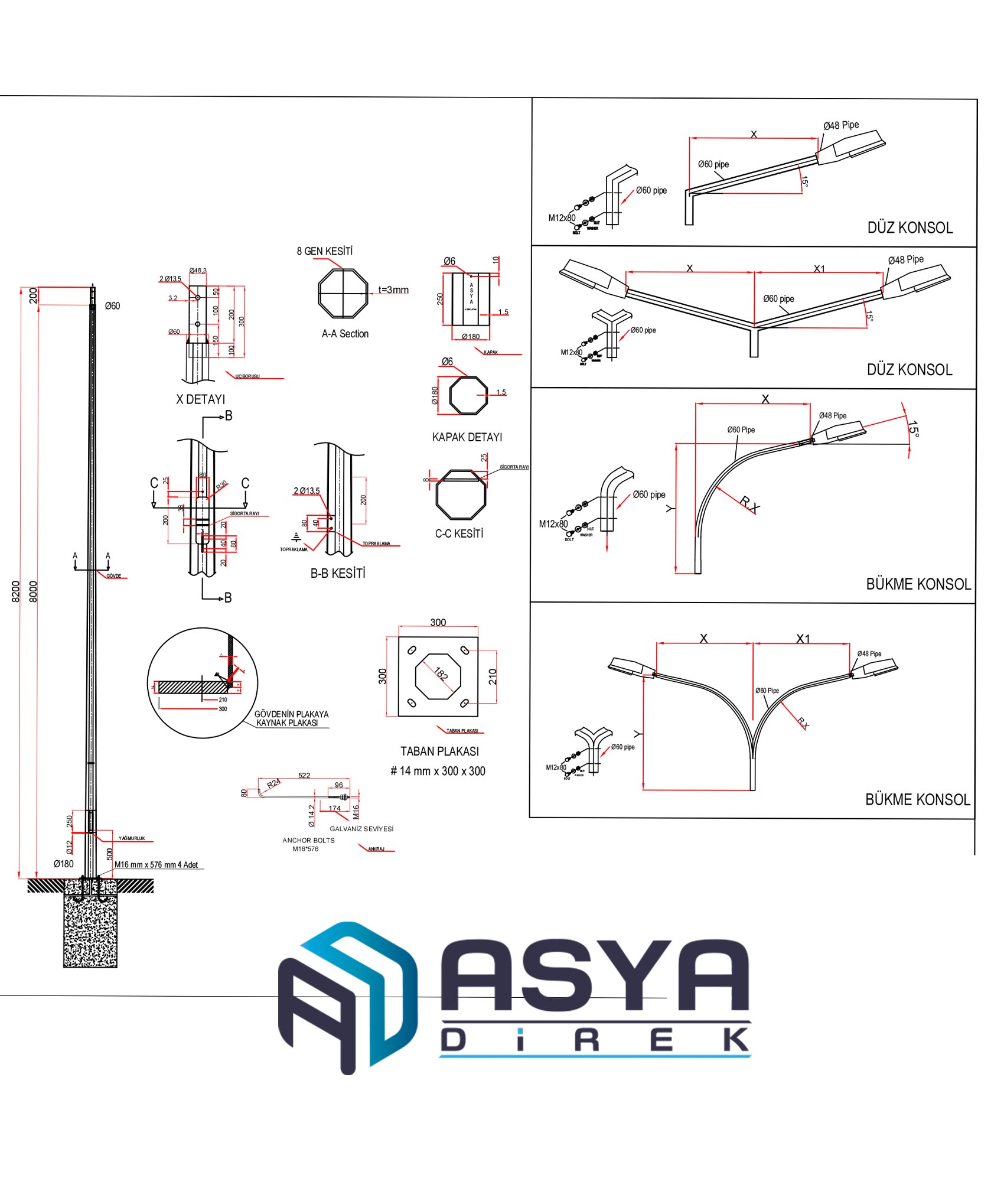 Sokak Aydınlatma Direk AD80